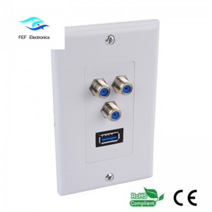 Wall Plate USB3.0 AM+3F Wall Panel Face Plate 115*70MM Code:FEF-M-026