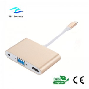 mini displayport/USB 3.1 type c  to HDMI + VGA female+ audio Code: FEF-DPIC-016