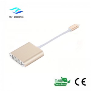 USB TYPE-C to DVI female converter ABS shell  Code:FEF-USBIC-003