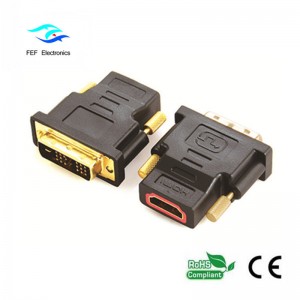DVI(18+1) male to HDMI female adaptor gold/nickel plated  Code: FEF-HD-002